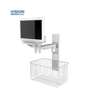 ICU Mount Medical Monitoring Arm With Basket Hospital Wall Mount Medical Instrument Install