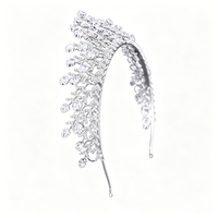 Couronnes et diadèmes élégants vintage en cristal CZ marquise, bandeaux royaux argentés pour mariée, accessoires de cheveux de mariage pour femmes
