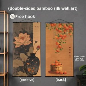 <span class=keywords><strong>Arte</strong></span> de Pared de Bambú y Seda de Doble Cara, Pintura Tradicional China en Pergamino, Loto, <span class=keywords><strong>Arte</strong></span> Colgante de 30x120cm, Estilo Retro para Hogar, Oficina, Zen - Product Image 1