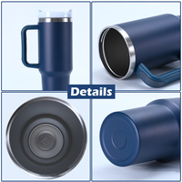 Venta al por mayor de vasos térmicos personalizados H2.0 de 40 oz, de doble pared, de acero inoxidable, con aislamiento al vacío, con tapas y asas, libres de BPA, con logotipo personalizado, termo de 6-12 horas.