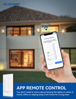 ELEGRP Interrupteur mural intelligent Wi-Fi Tuya 3 voies, variateur de lumière, 2,4 GHz, compatible avec Alexa et Google Assistant