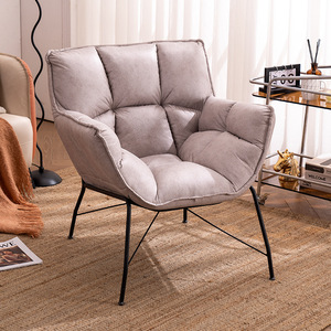 <span class=keywords><strong>Fauteuil</strong></span> de Style nordique, salon d'hôtel, <span class=keywords><strong>fauteuil</strong></span> incurvé en <span class=keywords><strong>cuir</strong></span> <span class=keywords><strong>marron</strong></span> rembourré - Product Image 2