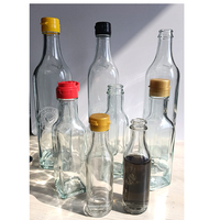 Bouteille distributrice de sauce au poivre en verre transparent vide de 250 ml (8 oz) avec couvercle métallique à vis pour le stockage de sauce tomate piquante