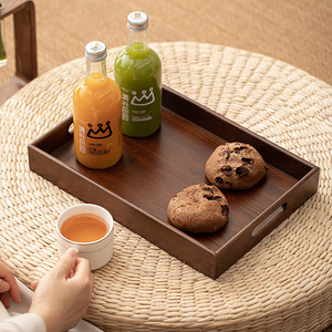 Bamboo Breakfast <b>Tray</b> With Handle <b>Tea</b> Serving <b>Tray</b> Solid Color Restaurant Use Hotel Coffee Drink Storage Jewelry <b>Tray</b> - Product Image 1