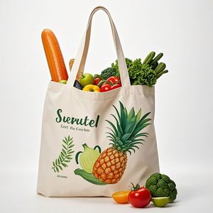 Custom Canvas Tote Bag Full Print Personalized Eco Friendly Reusable Grocery Shopping Shoulder Handbag With Zipper - Product Image 1