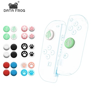 Dữ liệu ếch cao Silicone Analog ngón tay cái Grip Mũ 4pcs thiết lập tương thích NS OLED/Switch Lite/chuyển đổi phím điều khiển phụ kiện bảo vệ - Product Image 1