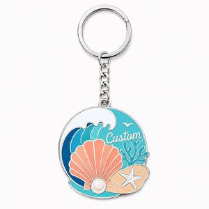 Porte-clés en gros de haute qualité personnalisés avec chaîne, coquillages et perles, pour fêtes sur la plage et souvenirs de voyage - Product Image 3