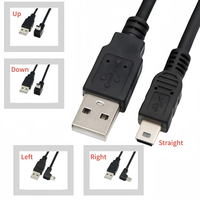 Cable USB 2.0 Tipo B Macho a Macho en Ángulo Recto/Izquierdo de 30cm, con Cubierta de PVC Trenzada, para Impresora/Escáner, Cable de 90 Grados