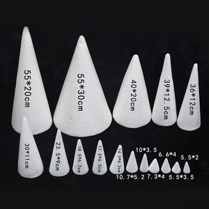 Factory Assorted Sizes Christmas Floral DIY Craft <strong>Foam</strong> Tree <strong>Cone</strong> Styrofoam <strong>Cones</strong> for Ball &amp; Tree Ornaments - Product Image 1