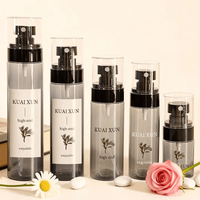 Emballage cosmétique de luxe 120 ml 100 ml 80 ml 60 ml 30 ml, flacon pulvérisateur en plastique transparent noir pour le soin de la peau