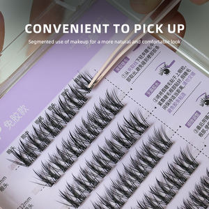 批发DIY簇状睫毛，无需胶水，自粘式手工分段预剪预粘簇状睫毛延长件 - Product Image 5