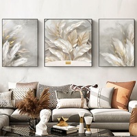 Tableaux décoratifs muraux modernes en feuilles d'argent, affiches et tableaux suspendus en cuir texturé 3D pour salon