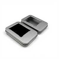Boîte à bonbons en argent de 88x60x18 mm pour le Nouvel An, recyclable, imprimée en CMJN, avec revêtement UV, de qualité alimentaire, rectangulaire, avec fenêtre transparente