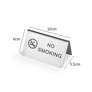 Panneau personnalisé plateau de table de restaurant en acier inoxydable carte RÉSERVÉE PAS DE FUMER plaque de table plaque de signe pour hôtel restaurant - Product Image 3