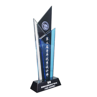 Trophée acrylique en bois de style récent Trophée personnalisé sur mesure Trophée de plaque moderne personnalisé pour la retraite des gestionnaires