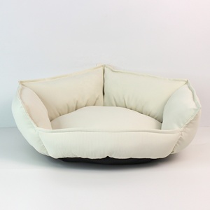 럭셔리 고양이 침대 벨벳 애완동물 침대 미끄럼 방지 바닥 솔리드 코듀로이 재활용 강아지 침대 친환경 제조업체 - Product Image 2