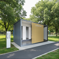 Toilettes préfabriquées écologiques en conteneur de 20 pieds, panneaux sandwich en acier, toilettes portables modulaires pour parc extérieur