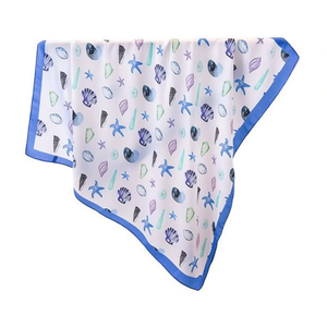 Pañuelo cuadrado pequeño con diseño de conchas marinas coloridas, 70x70 cm, 38 g, accesorio de moda para mujeres y hombres - Product Image 2