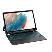 Casing Keyboard Nirkabel RGB Backlit Terpisah dengan Slot Pena dan Touchpad Cocok untuk Samsung Galaxy Tab A8 10.5"