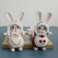 Porte-clés décoratif fait main en crochet, adorable lapin miniature Kawaii pour Pâques
