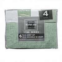 Parure de lit Purelax imprimée anti-rides en microfibre, 6 pièces, tailles Double, Queen et King, collection en stock