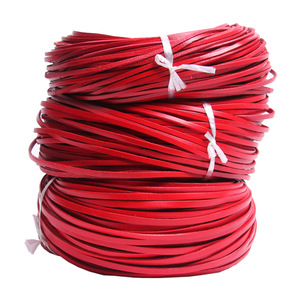 Оптовая продажа 2 мм толщина Натуральная кожа шнур 3-10 мм плоский кожаный шнур для домашних животных воротник браслет ожерелье - Product Image 2