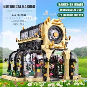 Mould <span class=keywords><strong>King</strong></span> 16019 MOC <span class=keywords><strong>Jardin</strong></span> botanique d'Aovatown avec éclairage LED, ensemble de briques à assembler, <span class=keywords><strong>jouet</strong></span> de construction DIY, <span class=keywords><strong>maison</strong></span>, vue sur la rue, ensembles de blocs de construction - Product Image 5