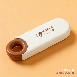 Wholesale New Style Hot Selling Capsule Type Travel Pill <b>Storage</b> <b>Box</b> Flip Top case Pills Mini Plastic - Product Image 2