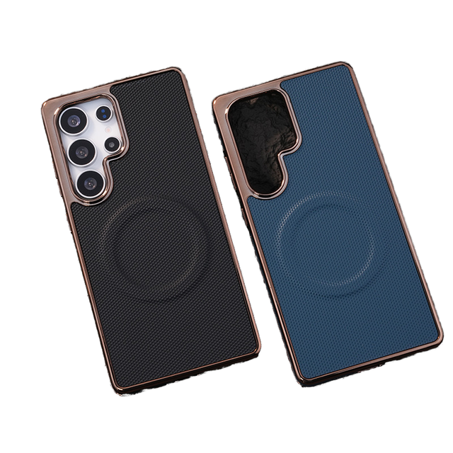 Factory Magnetic Phone Case for Samsung S25/S24/S23/S22  Wireless Charge Phone Case Mesh Design  Full Body Phone Cover
