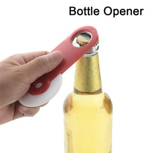 Coupe-pizza <span class=keywords><strong>rond</strong></span> avec ouvre-bouteille, manche long, petit couteau à pizza multifonctionnel en plastique PP et outil de pâtisserie - Product Image 4