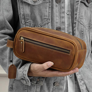 Bolsa de Viaje de Cuero Crazy Horse de Lujo para <span class=keywords><strong>Hombre</strong></span>, con Cierre de Cremallera, Asa Suave, Portátil para Exteriores - Product Image 4