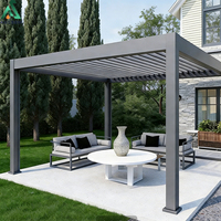 Pergola bioclimatique ANCSEM 3x3m avec poutre et lame de 200 mm, haute capacité de charge, gazebo extérieur en aluminium, lames réglables