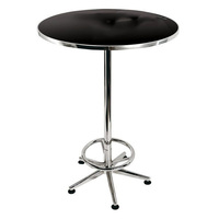 Table circulaire ronde bon marché en gros Table de pub Table de bar chromée avec repose-pieds Table ronde en métal