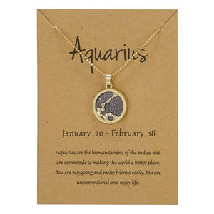 Nouveau <span class=keywords><strong>Jour</strong></span> et Nuit 12 Signe <span class=keywords><strong>Du</strong></span> Zodiaque Collier Plaqué Or <span class=keywords><strong>Horoscope</strong></span> Zodiaque Pendentif Collier avec <span class=keywords><strong>du</strong></span> Carton - Product Image 5