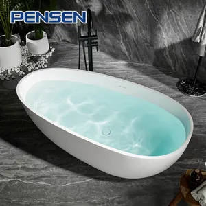 PENSEN prezzo di fabbrica vasca da bagno di lusso 100% in acrilico puro solido superficie vasca da bagno in pietra artificiale Corian