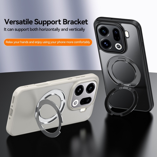 Magnetic Clear Matte Metal 360 Degree Rotating Kickstand Case for Oppo Find X8 X9 Ultra / X9s Pro / X8s X8s+ Hard Back Cover