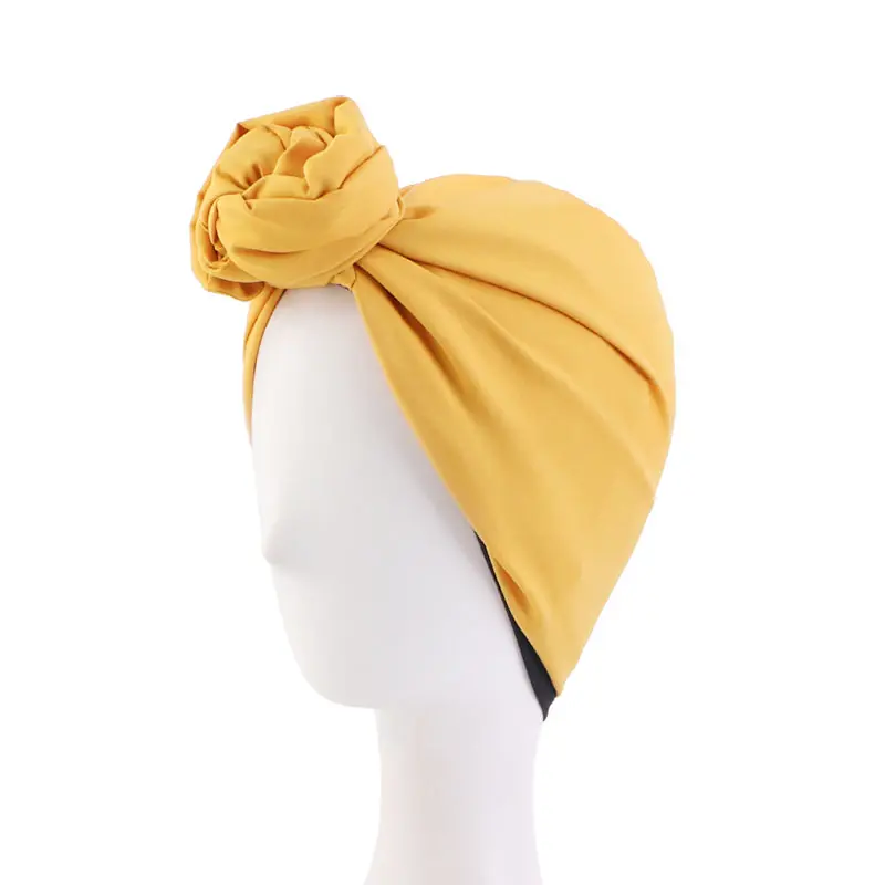 New DIY Twist Turban Hats Women Cotton French Vintage Turban Beanies Cap Hair Cover Cap Ladies Head Wraps
