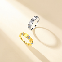 Bague en moissanite trèfle à quatre feuilles de 0,18 CTW, argent sterling S925, micro-pavée, bijoux fins de luxe