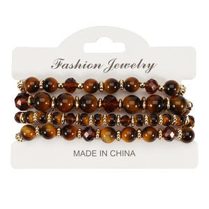 Fashion Jewelry Beaded <b>Bracelets</b> 6-10mm Tiger Eye Crystal Unisex Gift Made In China - Product Image 5