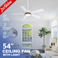 Ventilador de Techo 1stshine de 54 Pulgadas con Motor DC, Diseño Moderno, Inteligente, Eficiente, con Luz LED, Garantía de Calidad, Venta al Por Mayor