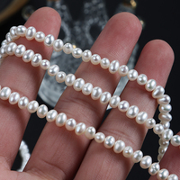 Perles d'eau douce naturelles ovales sans noyau de 4 mm, enfilées horizontalement, 39 cm, haute brillance, semi-finies, brutes, pour bricolage fait main