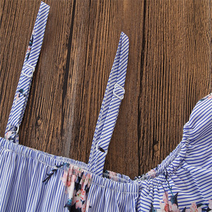 E2woo 2022 Vêtements pour enfants Nouvelle collection été Haute qualité Boutique Filles Chemise rayée à bretelles Ensemble de vêtements pour enfants en deux pièces - Product Image 3