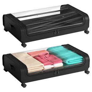 hot selling large capacity Under bed Storage Box Under Sofa Clothes Shoes Storage under bed storage with wheels