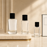 Flacon de parfum rond en verre personnalisé et unique avec pulvérisateur en aluminium 30ml/50ml/100ml Couleurs personnalisées et impression sérigraphique
