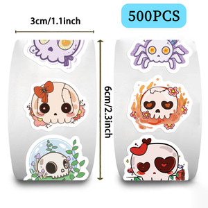 500 Pegatinas Adhesivas de PVC para Decoración Navideña de Halloween, Lindas Pegatinas de Regalo para Niños - Product Image 3