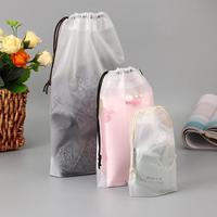 Sac en plastique personnalisé avec logo imprimé, transparent givré, imperméable, grand ou petit, pour bijoux, maquillage, linge, vêtements, chaussures, cadeaux