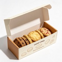 Boîte en carton de haute qualité pour biscuits, boîte à biscuits rectangulaire à couvercle rabattable avec logo, emballage alimentaire pliable et recyclable pour en-cas