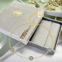 Luxuriöses 18K Gold CZ Zirkon Geburtsblumen-Charm-Armband, Rhodium 925 Silber Anlauffreie Wasserdichte Herrenkette