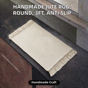 Alfombra de Yute para Baño, Hecha a Mano, Ecológica, Antideslizante, Apta para Mascotas, Acolchada, para Comedor, de Rafia Natural, 3 Pies - Product Image 2