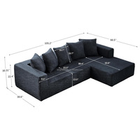 Foshan New Type Möbel Kompression Nordic Fabric Sofa Set Modulares komprimiertes Sofa Sparen Sie Versand Vakuum verpackung Schnitts ofa